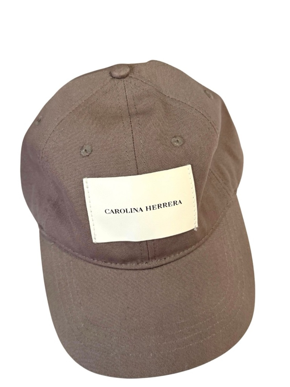 Carolina Herrera Taupe Baseball Cap with White Logo Patch NWT Unisex - Picture 2 of 9